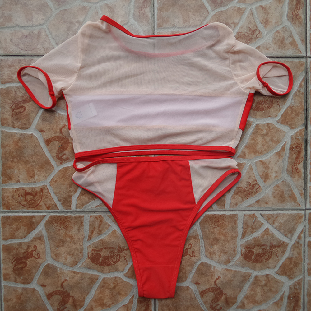 Red Mesh Bikini