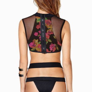 Floral Mesh Caged Bikini